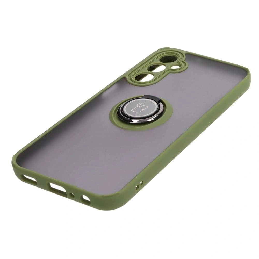 Bizon Case Hybrid Ring Samsung Galaxy A24 4G rauchig mit einem grünen Rahmen - 3