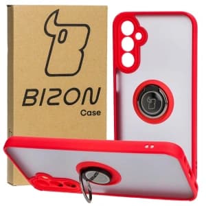 Bizon Case Hybrid Ring Samsung Galaxy A24 4G smoky with a red frame