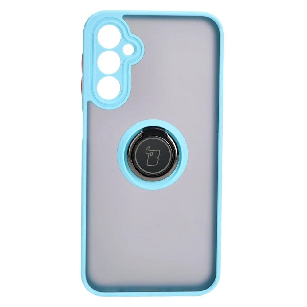 Bizon Case Hybrid Ring Samsung Galaxy A24 4G smoky with a light blue frame - 2