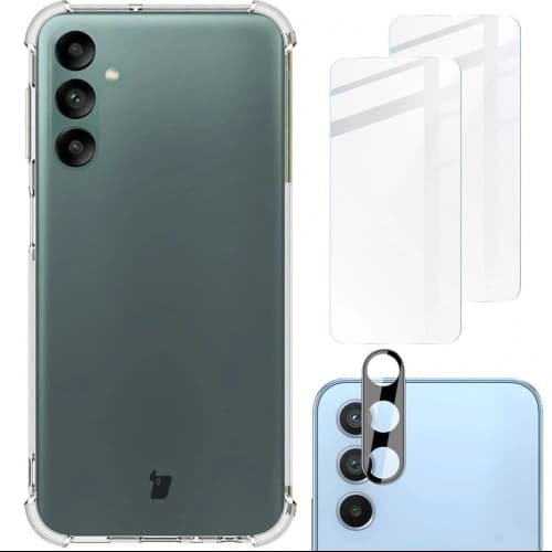 Bizon Case Clear Pack case + 2x screen glass + lens glass Samsung Galaxy A24 clear