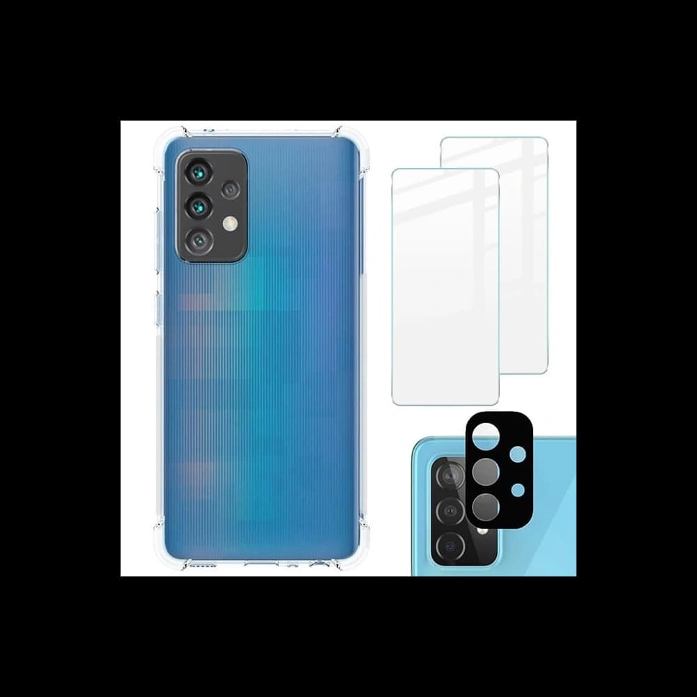 Bizon Case Clear Pack Hülle + 2x Bildschirmschutzglas + Linsenschutzglas Samsung Galaxy A52s 5G A52 5G/4G klar - 1