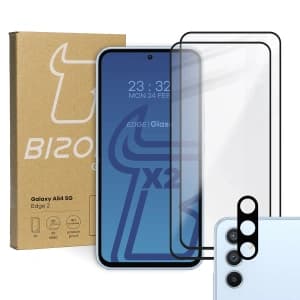 2x Szkło na ekran + szkło na aparat BIZON Edge 2 do Samsung Galaxy A54 5G