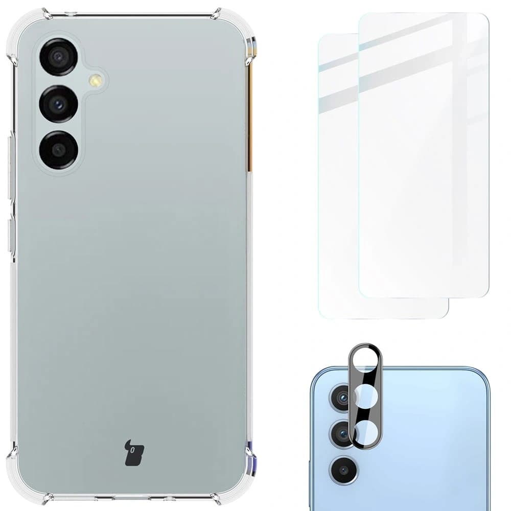 Bizon Case Clear Pack case + 2x screen glass + lens glass Samsung Galaxy A54 5G clear - 1
