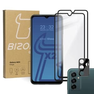 2x szkło hartowane Bizon Glass Edge + ochrona na obiektyw Samsung Galaxy M13 / M23 5G