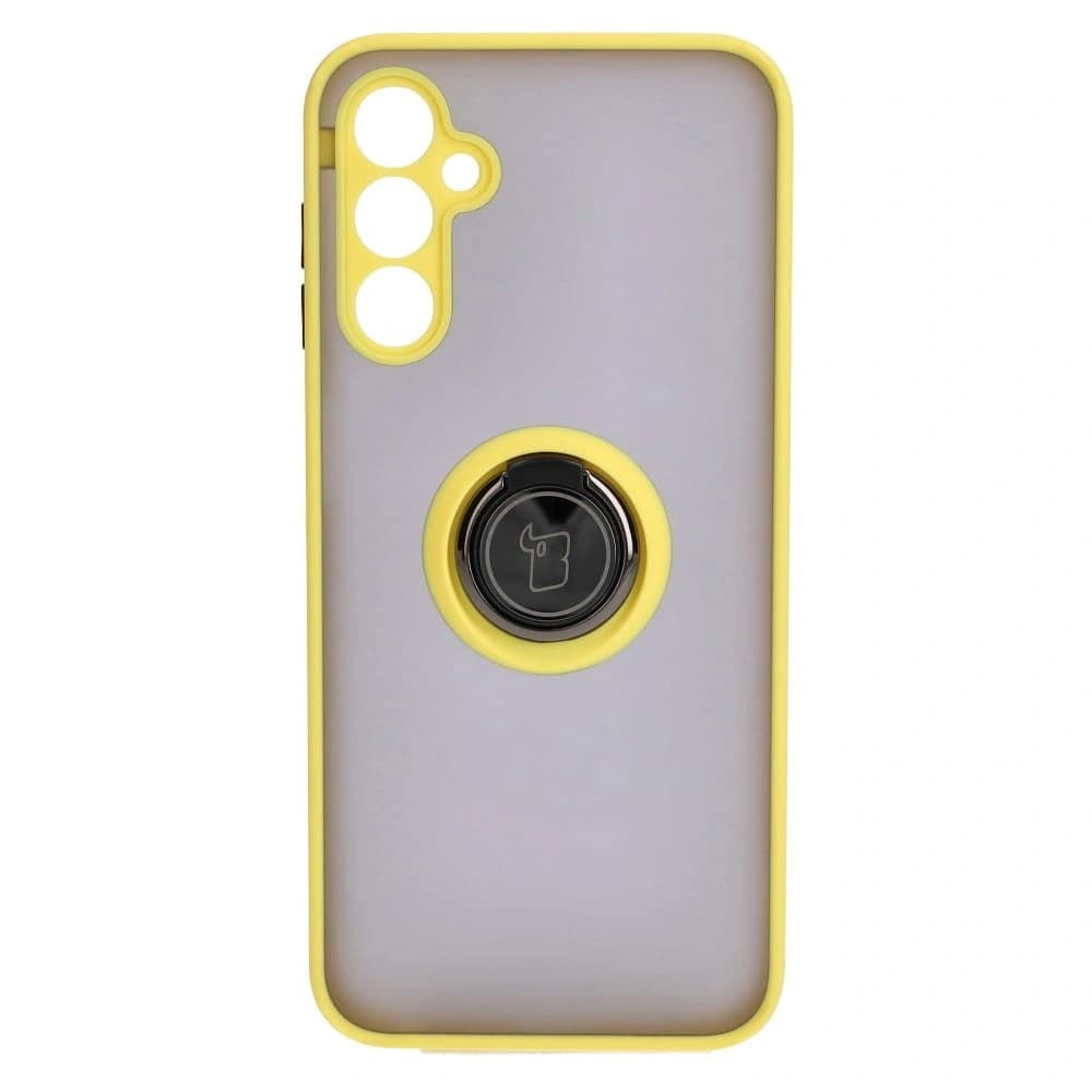 Bizon Case Hybrid Ring Samsung Galaxy M14 5G smoky with a yellow frame - 2