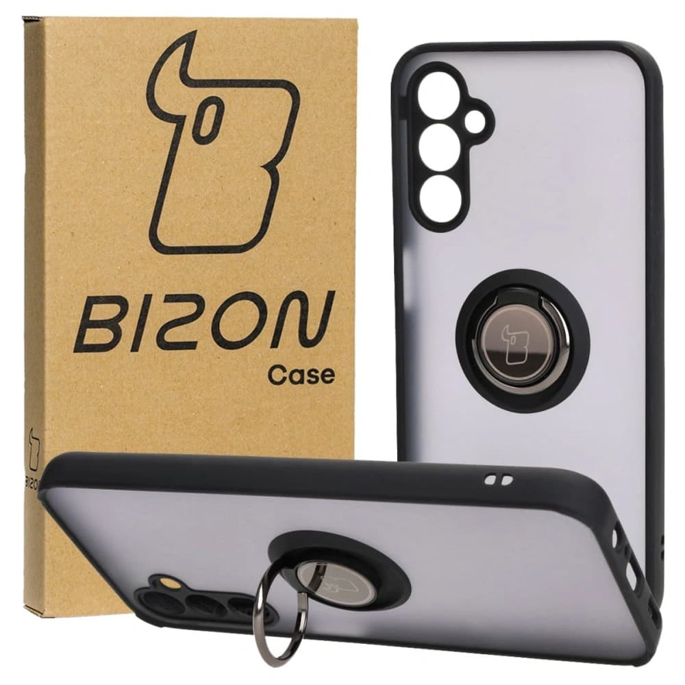 Bizon Case Hybrid Ring Samsung Galaxy M14 5G rauchig mit einem schwarzen Rahmen - 1