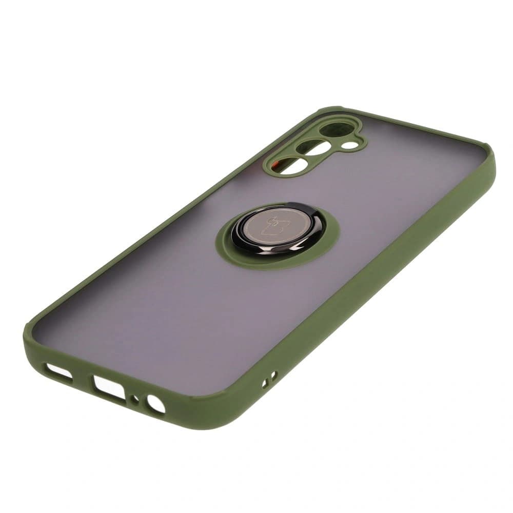 Bizon Case Hybrid Ring Samsung Galaxy M14 5G smoky with a green frame - 3