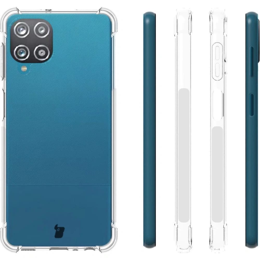 Bizon Case Clear Pack Hülle + 2x Bildschirmglas + Objektivglas Samsung Galaxy A22 4G / M22 klar - 4