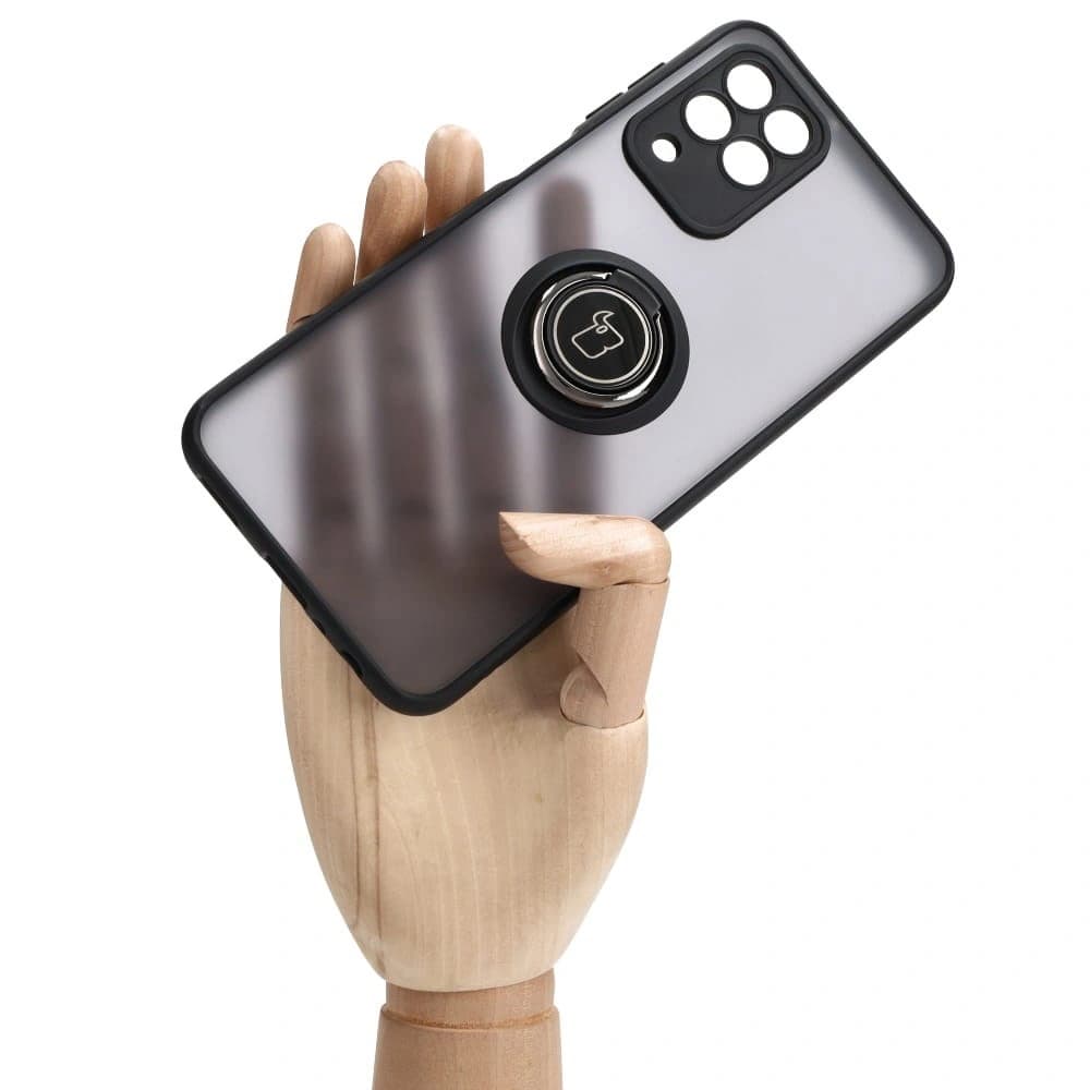 Bizon Case Hybrid Ring Samsung Galaxy M33 5G rauchig mit einem schwarzen Rahmen - 6