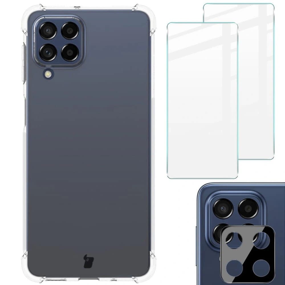 Bizon Case Clear Pack Hülle + 2x Displayschutzglas + Objektivglas Samsung Galaxy M53 5G klar - 1