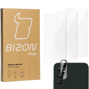 BIZON Clear 2 Pack 3x Bildschirmglas + Kameraglas Samsung Galaxy M54 5G