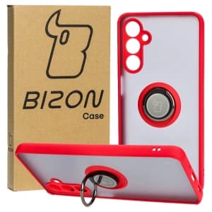 Bizon Case Hybrid Ring Samsung Galaxy M54 5G rauchig mit einem roten Rahmen