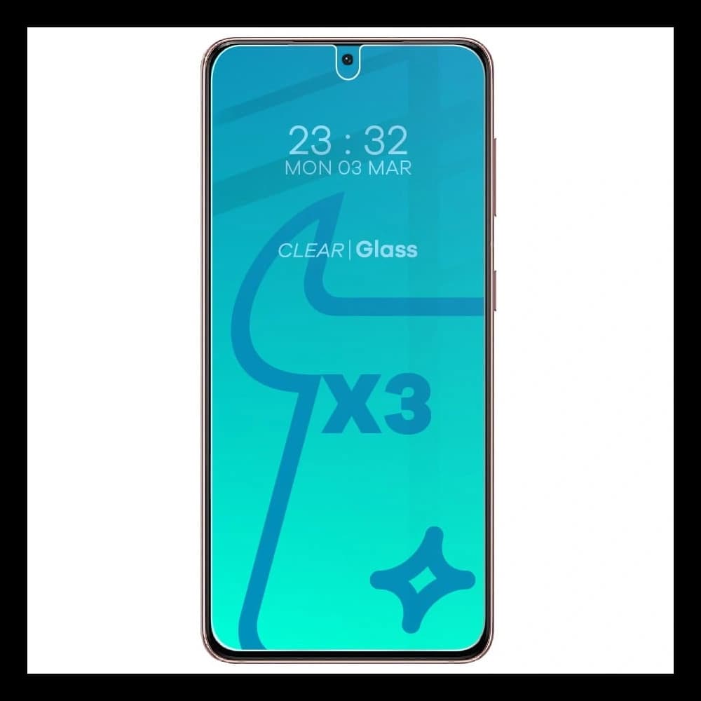 Bizon Glas Klar gehärtetes Glas - 3 St. + Linsenglas Samsung Galaxy S21 5G - 3