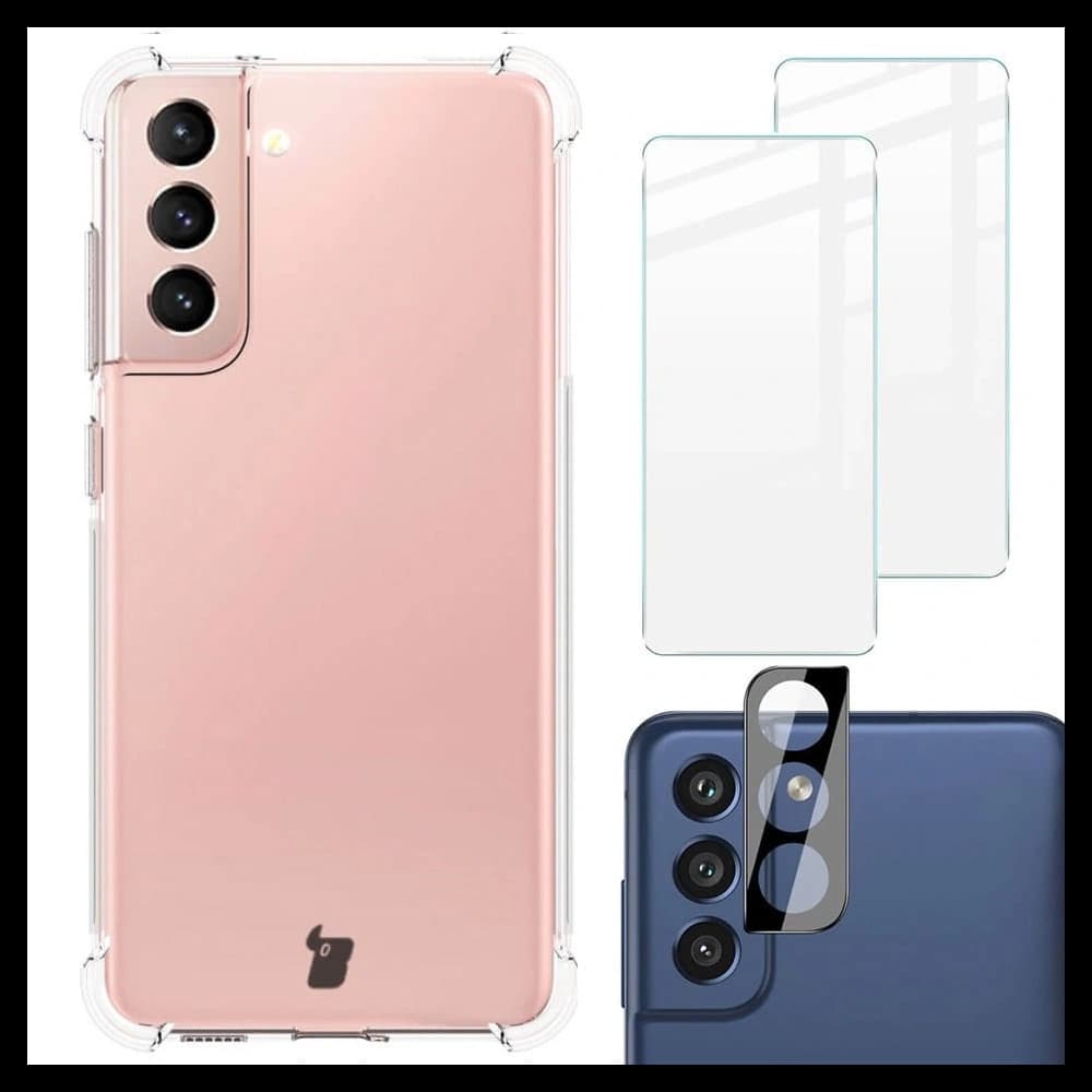Bizon Case Clear Pack case + 2x screen glass + lens glass Samsung Galaxy S21 FE clear - 1