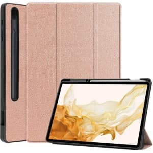 Bizon Case Tab Lizard Samsung Galaxy Tab S8 Plus / S7 Plus roségold