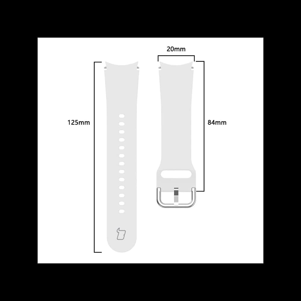 Bizon Armbanduhr Silikon Samsung Galaxy Watch 20 mm weiß - 2