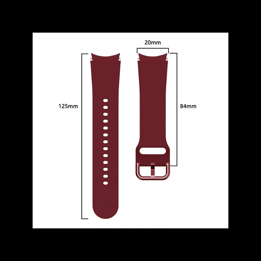 Bizon Strap Watch Silicone Samsung Galaxy Watch 20 mm burgundy - 2