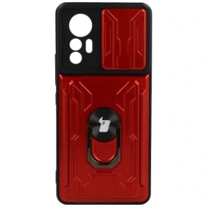 Bizon Case Camshield Kartensteckplatz Ring Xiaomi 12 Lite rot