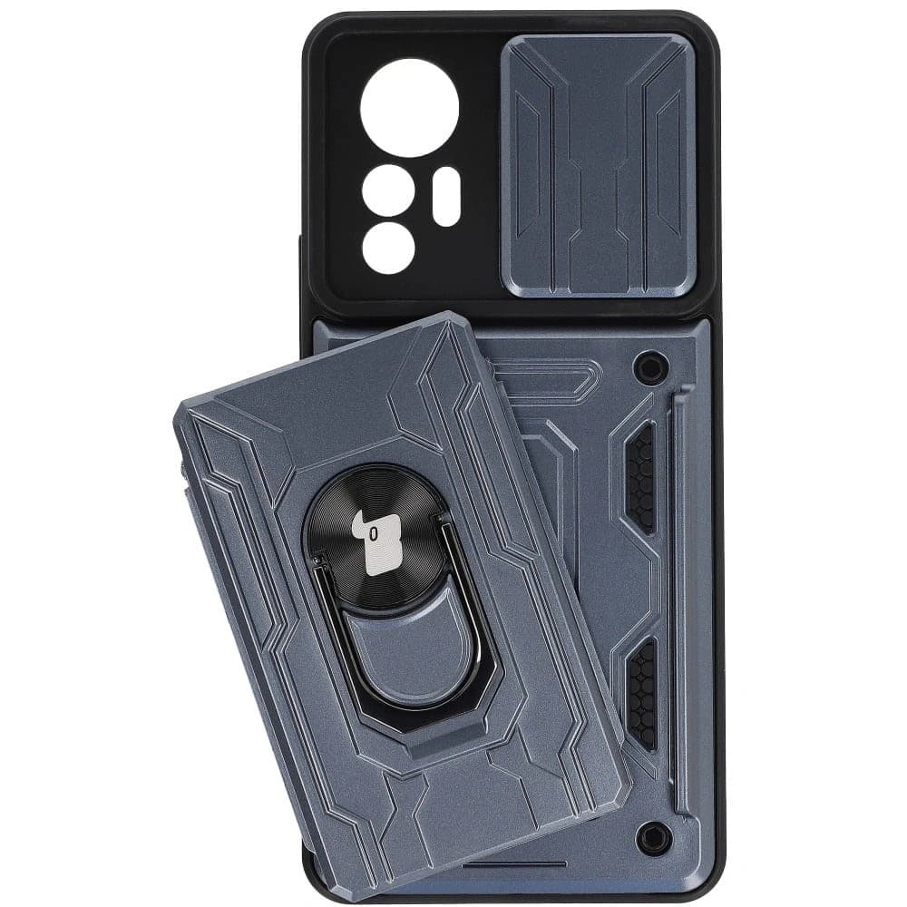Bizon Case Camshield Kartensteckplatz Ring Xiaomi 12 Lite grau - 3