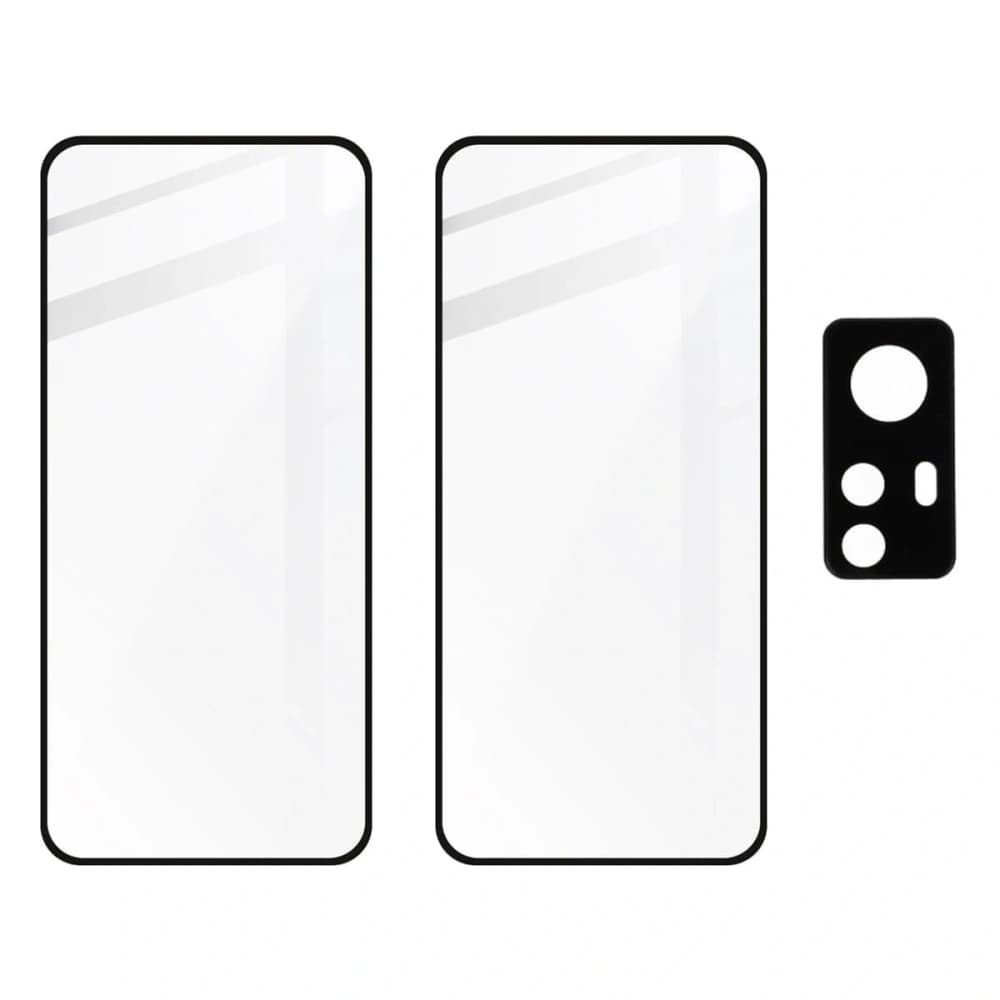 Bizon Glass Edge 3D gehärtetes Glas - [2 PACK] + Linsenschutz Xiaomi 12 / 12X schwarz - 5