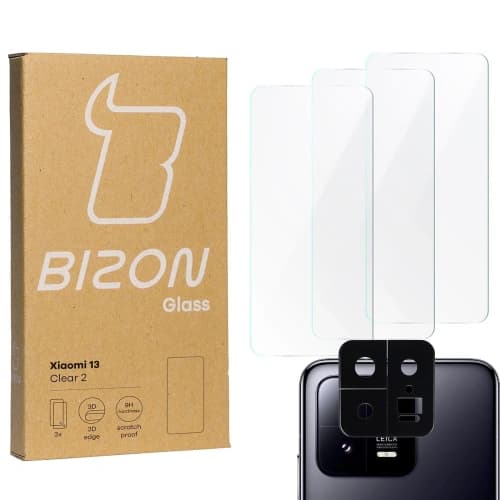 BIZON Clear 2 3x screen glass + camera glass Xiaomi 13