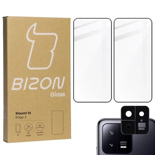 BIZON Edge 2 2x screen glass + camera glass Xiaomi 13