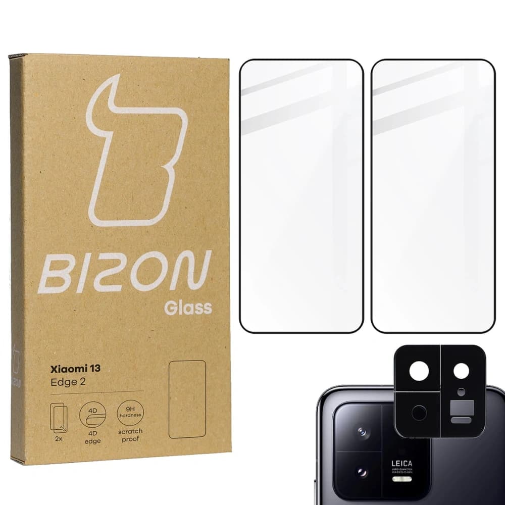 BIZON Edge 2 2x screen glass + camera glass Xiaomi 13 - 1