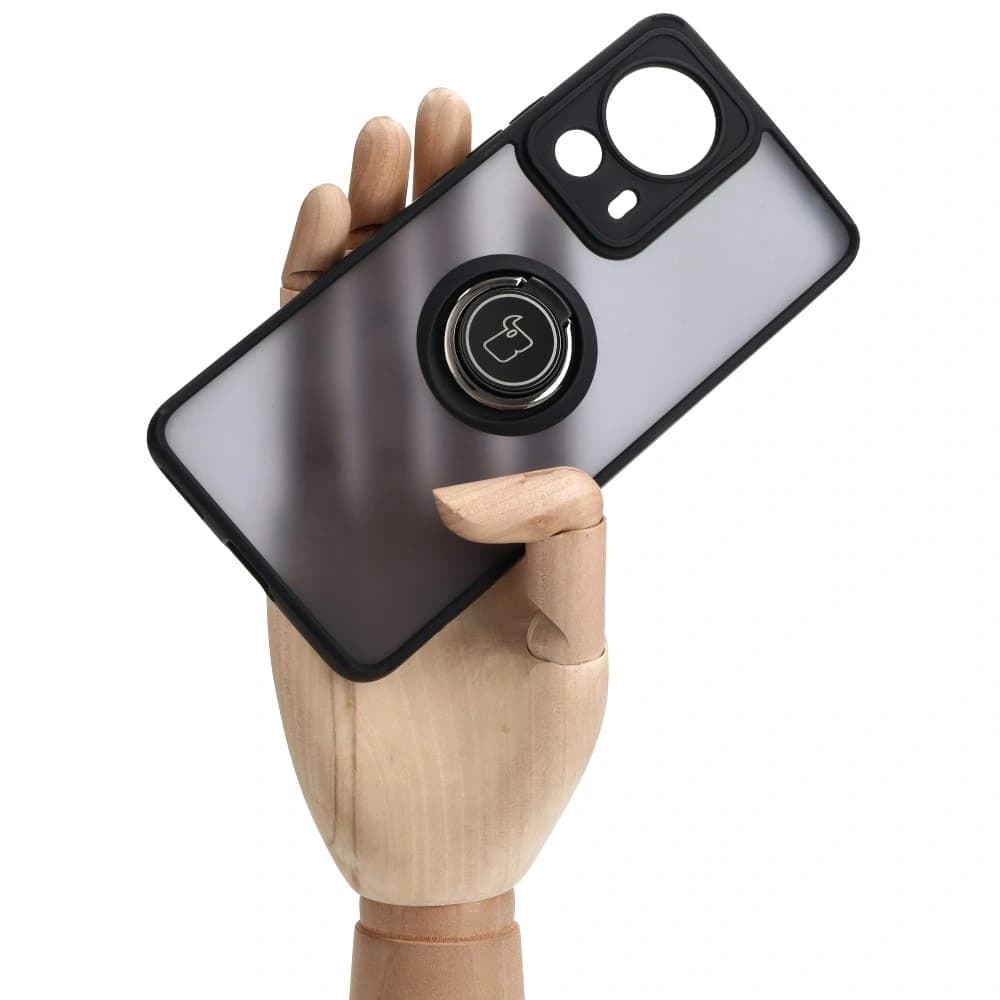 Bizon Case Hybrid Ring Xiaomi 13 Lite rauchig mit einem schwarzen Rahmen - 6