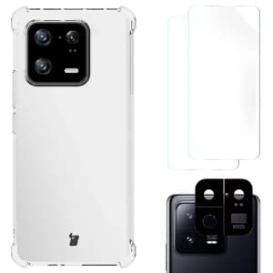 Bizon Case Clear Pack-Hülle + 2x Schutzfolie + Linsenschutz Xiaomi 13 Pro klar