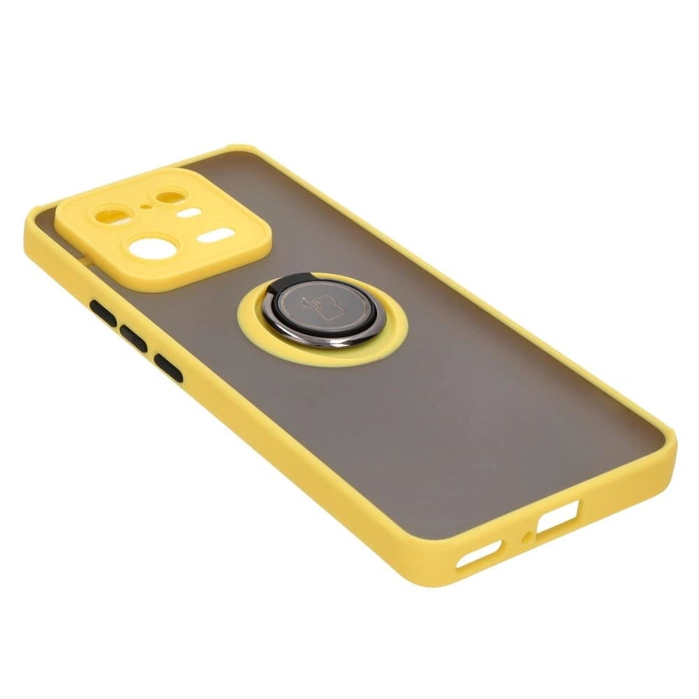Bizon Case Hybrid Ring Xiaomi 13 Pro smoky with a yellow frame - 4