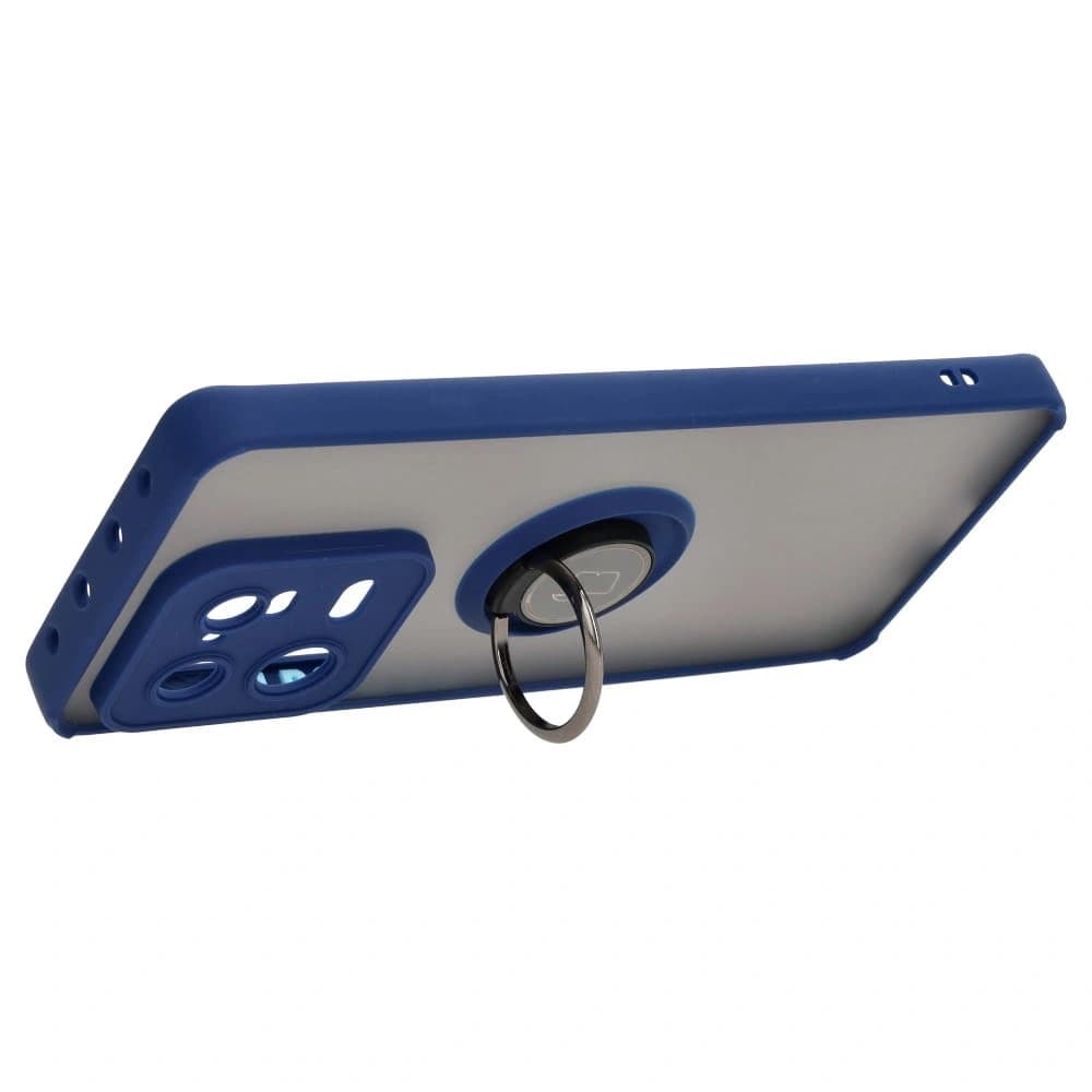 Bizon Case Hybrid Ring Xiaomi 13 Pro rauchig mit einem marineblauen Rahmen - 5