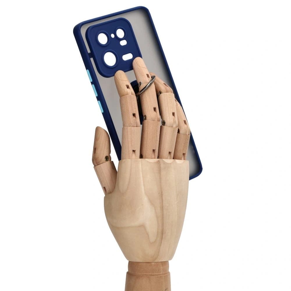 Bizon Case Hybrid Ring Xiaomi 13 Pro rauchig mit einem marineblauen Rahmen - 8