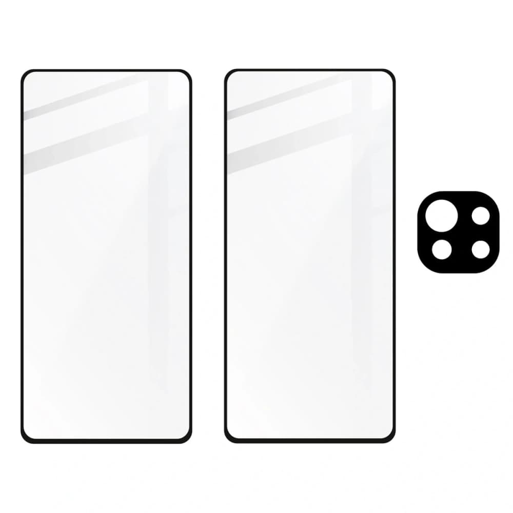 Bizon Glass Edge gehärtetes Glas - [2 PACK] + Linsen Schutz Xiaomi Mi 11 Lite / 5G / 5G NE schwarz - 5
