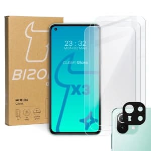 Bizon Glass Clear tempered glass - 3 pcs. + lens glass Xiaomi Mi 11 Lite / 5G / 5G NE