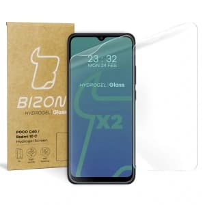 Bizon Glass Hydrogel Poco C40 / Redmi 10C [2 PACK]