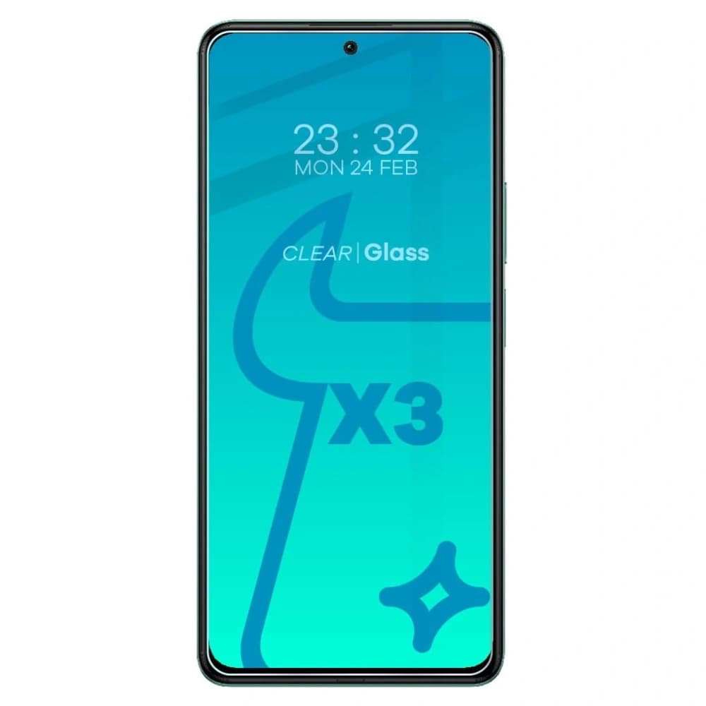 Bizon Glas Klar gehärtetes Glas - 3 Stück. + Linsenglas Xiaomi Poco F4 - 3