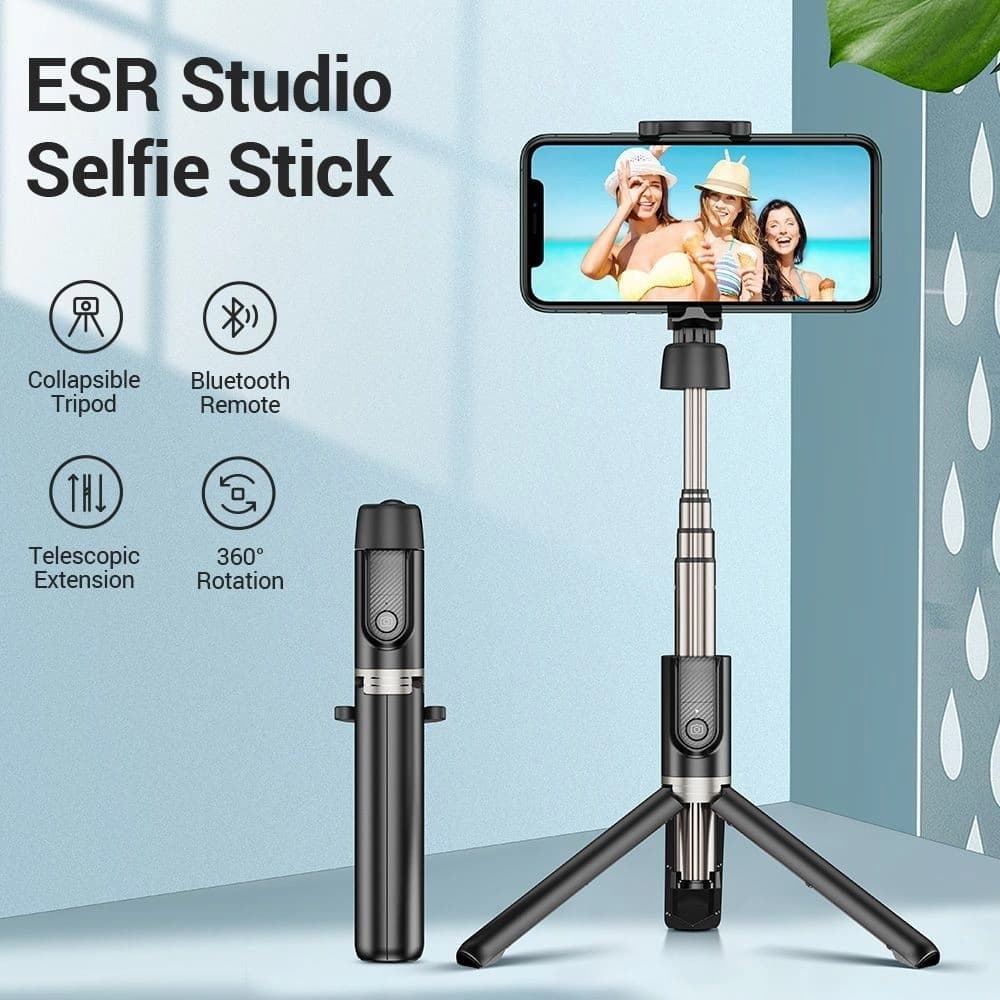 ESR Drahtloser Selfie-Stick Stativ Schwarz - 9