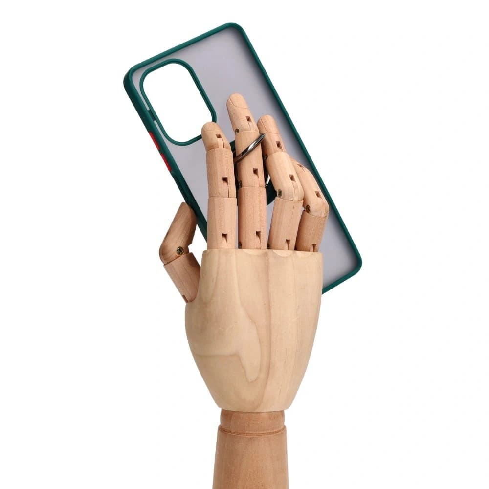 Etui z uchwytem na palec Bizon Case Hybrid Ring do Xiaomi Poco F5 przydymione z ciemnozieloną ramką - 8