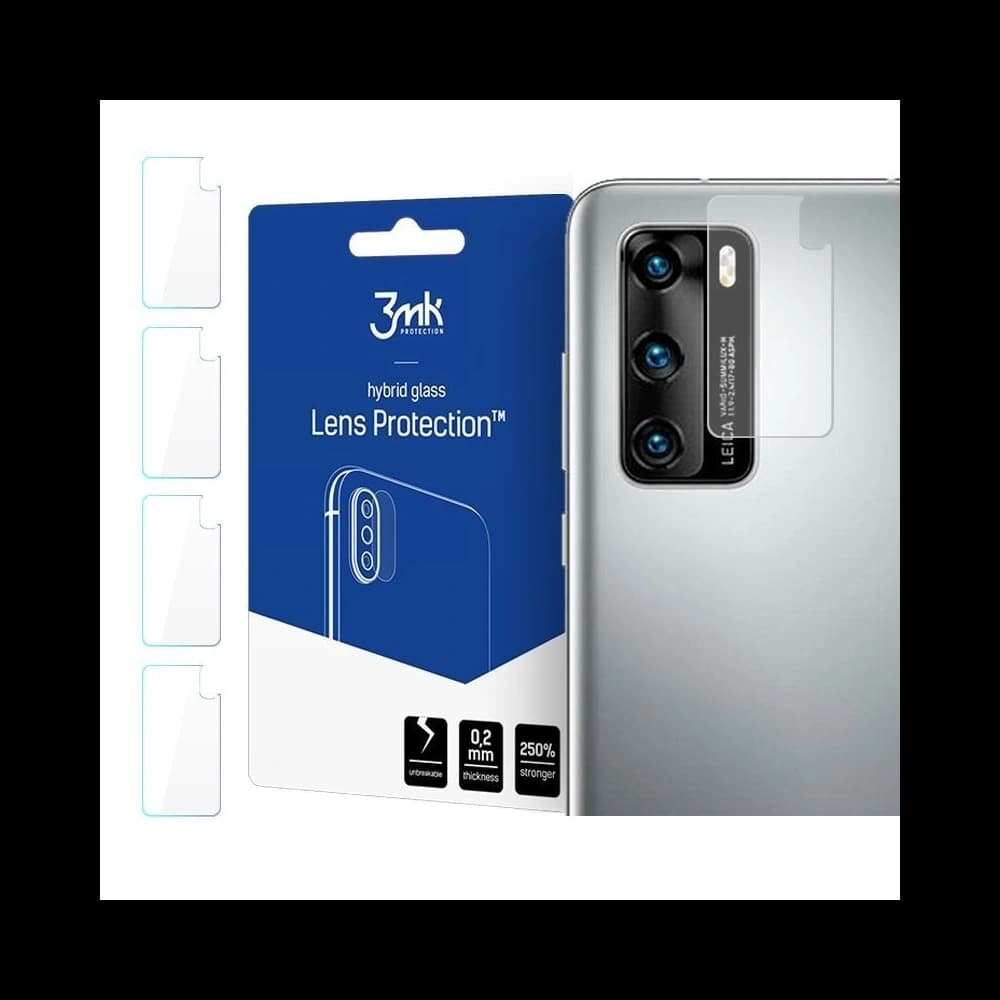 3MK Hybridglas für Kameraobjektiv Objektivschutz Huawei P40 [4 PACK] - 1
