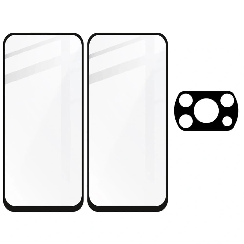 Bizon Glass Edge tempered glass - [2 PACK] + lens protection Xiaomi Poco X3 / NFC / PRO black - 5