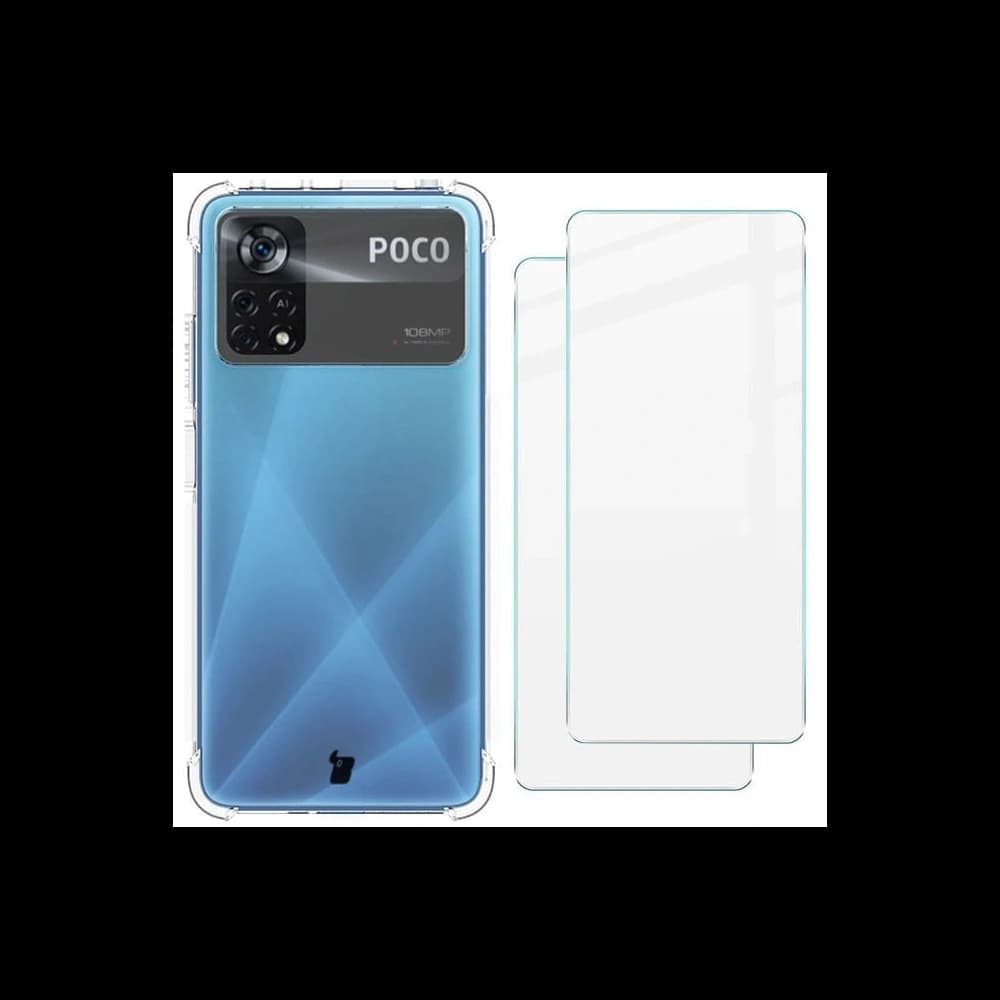 Bizon Case Clear Pack case + 2x screen glass Xiaomi Poco X4 Pro 5G clear - 1