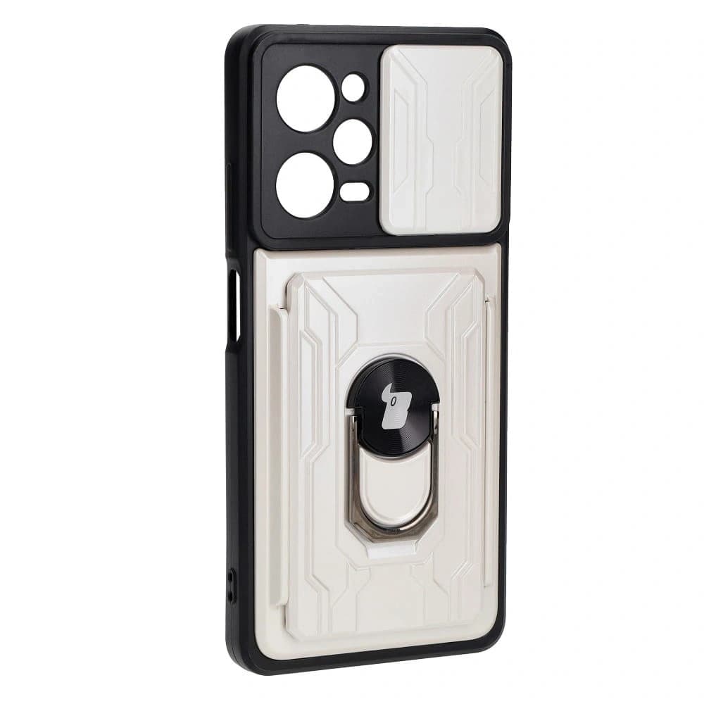 Bizon Case Camshield Card Slot Ring Xiaomi POCO X5 Pro white - 2