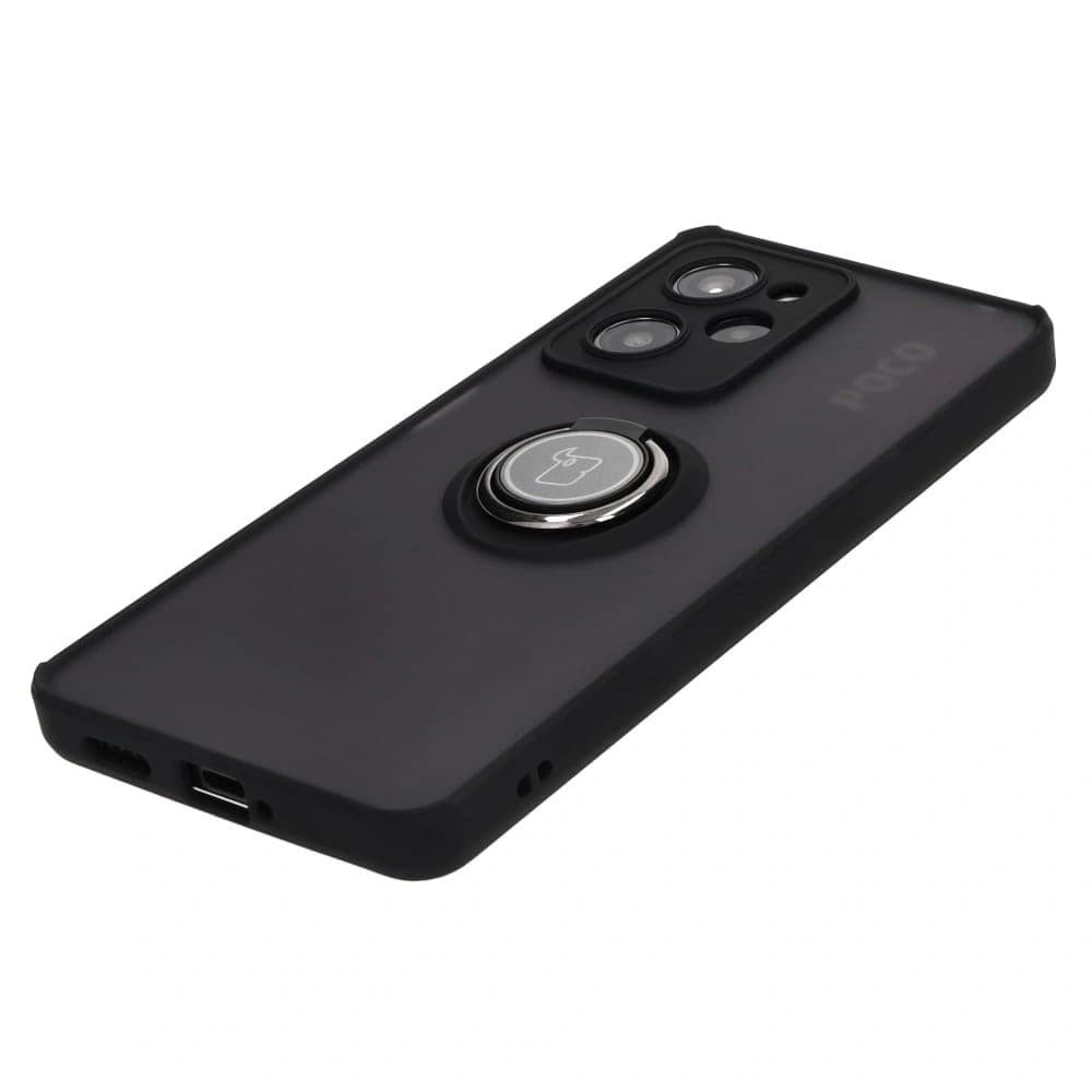 Bizon Case Hybrid Ring Xiaomi Poco X5 Pro smoky with a black frame - 3