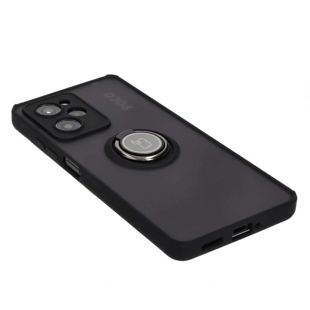 Bizon Case Hybrid Ring Xiaomi Poco X5 Pro smoky with a black frame - 4