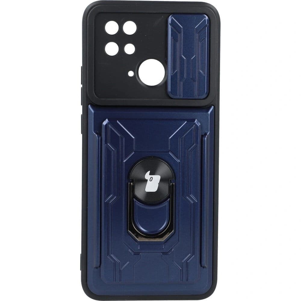 Bizon Case Camshield Card Slot Ring Xiaomi Redmi 10C navy blue - 1