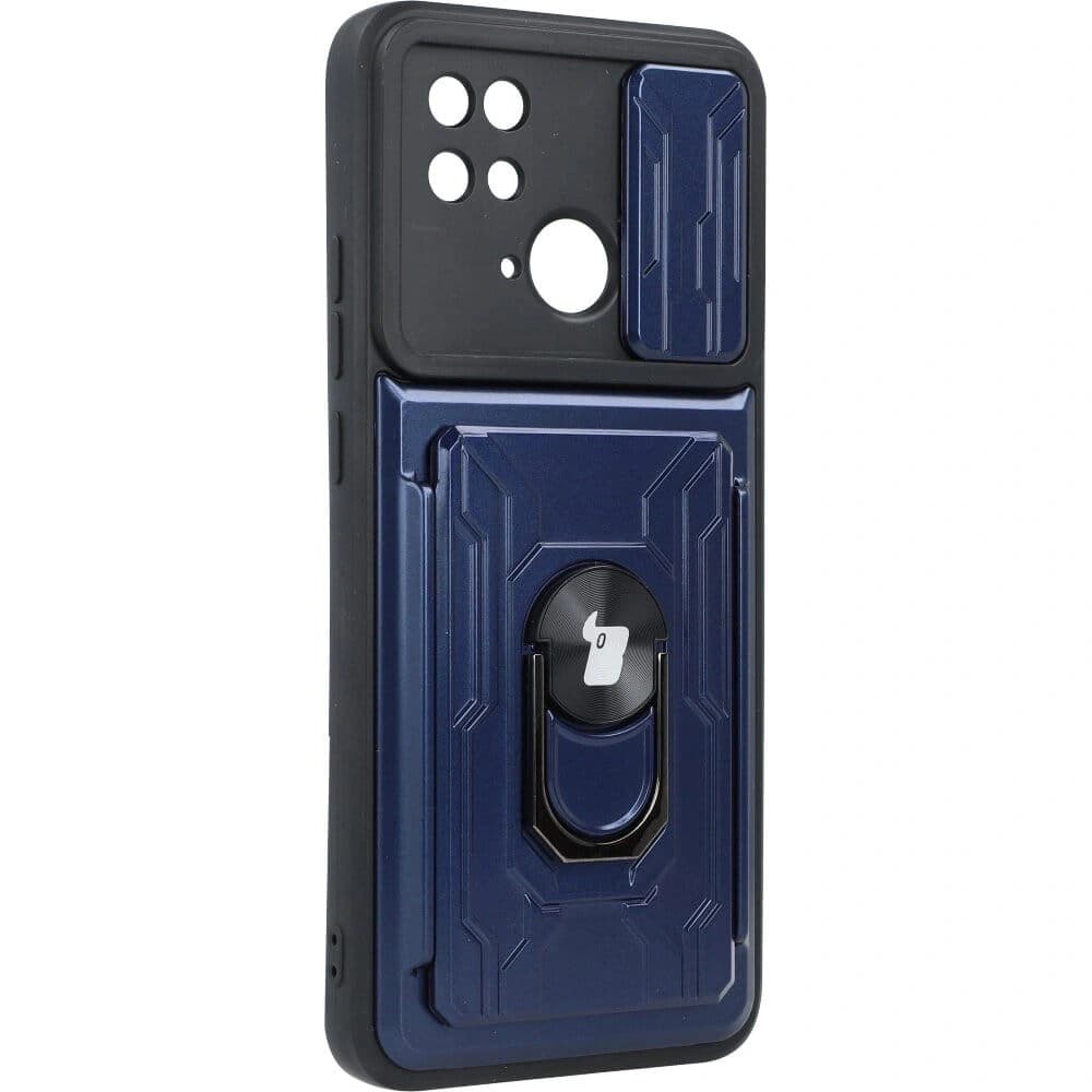 Bizon Case Camshield Card Slot Ring Xiaomi Redmi 10C navy blue - 2