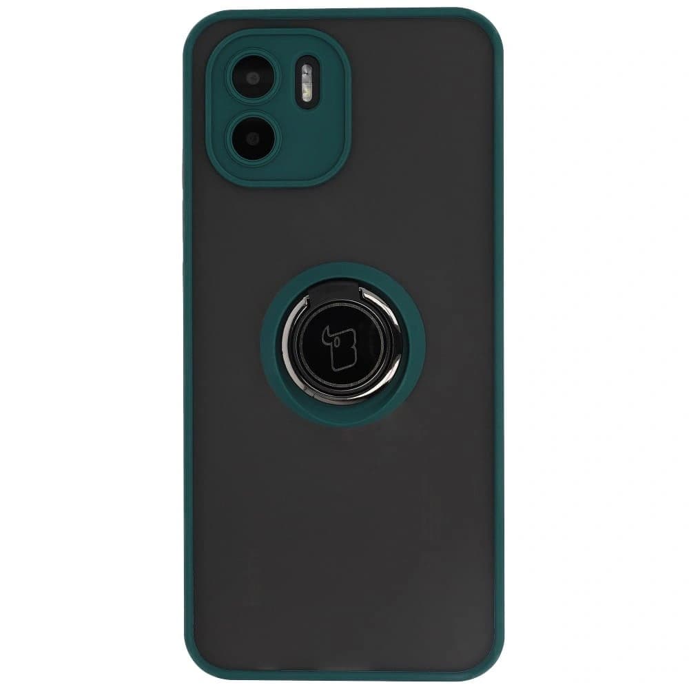 Bizon Case Hybrid Ring Xiaomi Redmi A1 rauchig mit einem dunkelgrünen Rahmen - 2