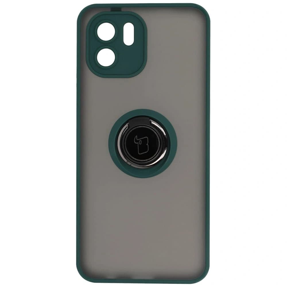 Bizon Case Hybrid Ring Xiaomi Redmi A1 rauchig mit einem dunkelgrünen Rahmen - 3