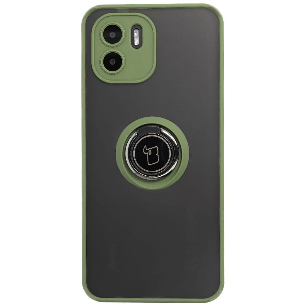 Bizon Case Hybrid Ring Xiaomi Redmi A1 rauchig mit einem grünen Rahmen - 2