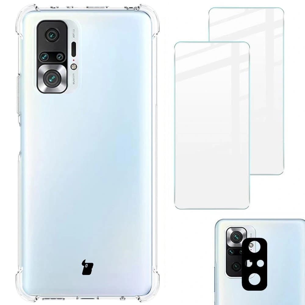 Bizon Case Clear Pack Hülle + 2x Schutzglas + Linsen Glas Xiaomi Redmi Note 10 Pro klar - 1